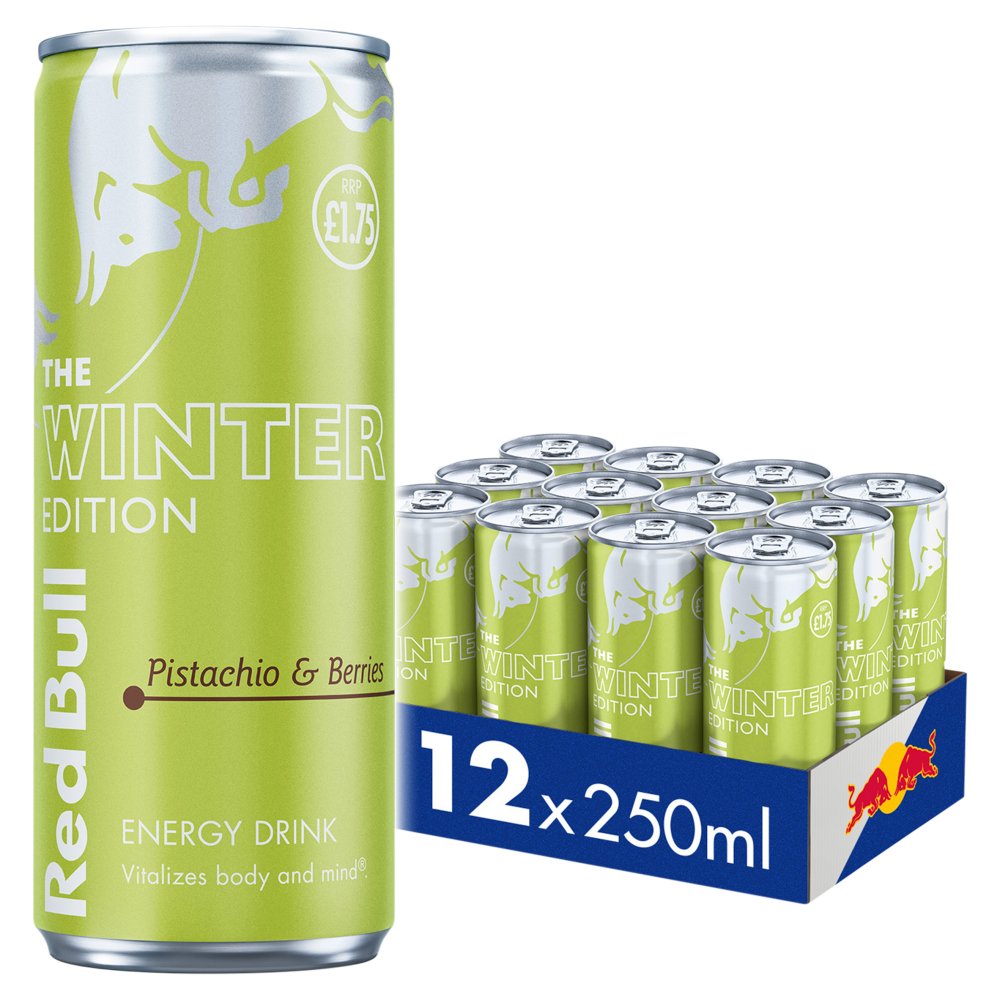 Red Bull Winter Edition Pistachio & Berries Energy Drink 250ml PM (6 & 12 Cans)