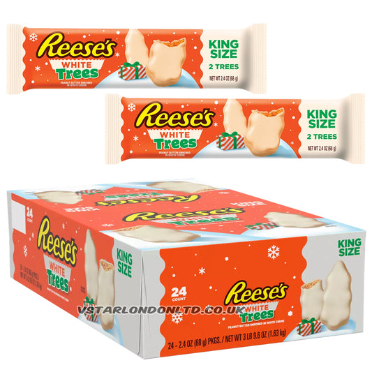 Reese's White Creme Peanut Butter Trees 68g (12 & 24 Bars)