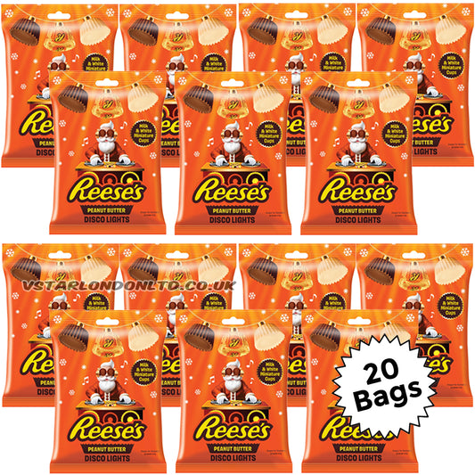 Reese’s Peanut Butter Miniatures Milk & White Disco Lights Bag 62g (10 & 20 Bags)