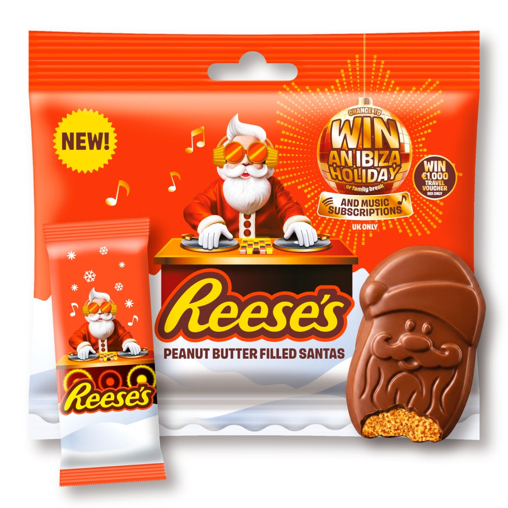 Reese's Peanut Butter Filled Santas Treat Bag 55g (10 & 20 Bags)