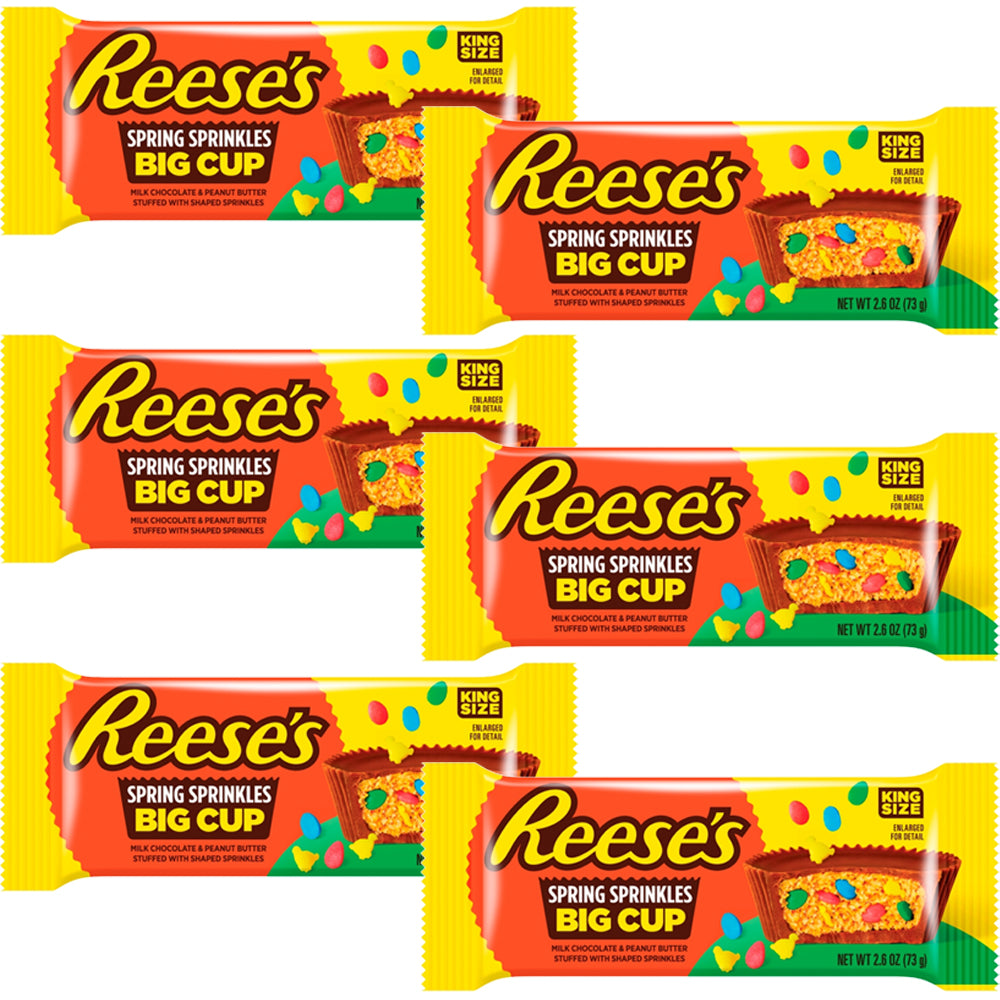Reese’s Peanut Butter Sprinkles Big Cup Kingsize 73g (6, 12 & 16 Bars)