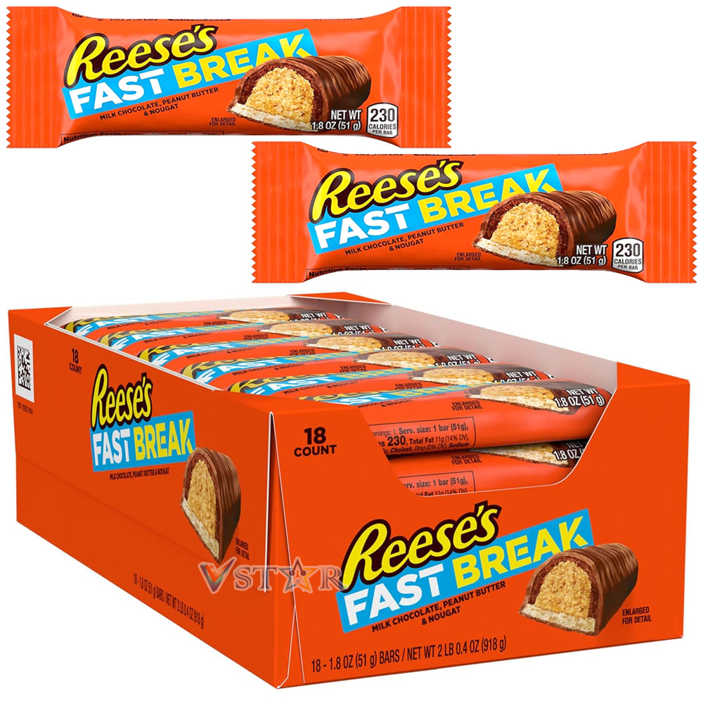 Reese's Fast Break Milk Chocolate Peanut Butter 18 x 51g Bars
