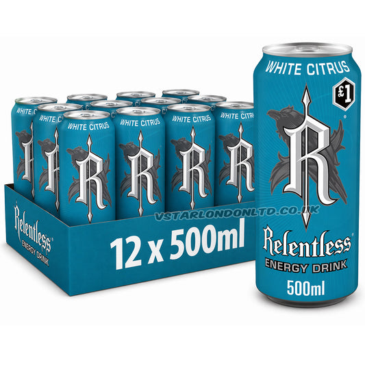 Relentless White Citrus Energy Drink 500ml PMP (Case of 12)
