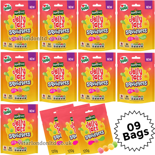 Rowntree's Jelly Tots Squidgers Sweets Sharing Bag 9x120g