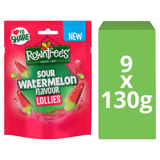 Rowntree's Sour Watermelon Lollies Sharing Bag 130g (Box of 9)