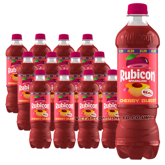 Rubicon Sparkling Cherry Burst PMP 500ml (12 Pack) Fizzy Drink
