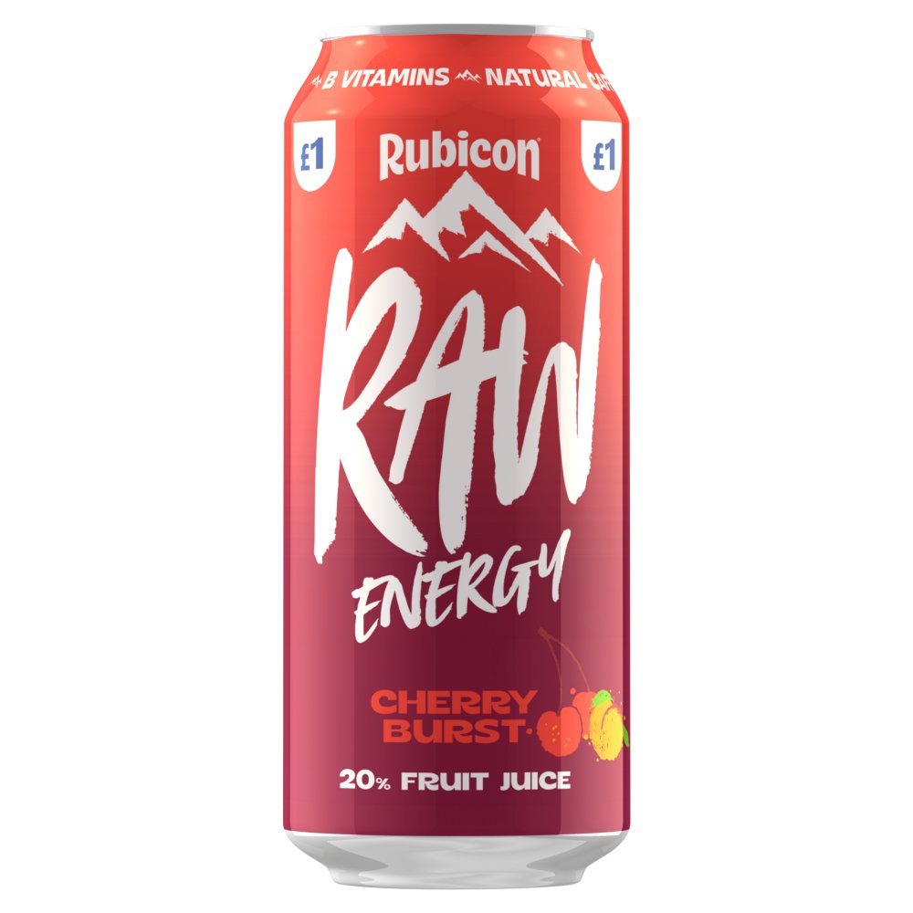 Rubicon RAW Energy Cherry Burst 500ml PMP (Case of 12) Fruit Juice Energy Drink