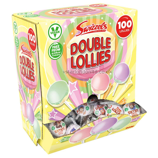Swizzels Double Lollies 8g | 100pcs Fruity Double-Flavoured
