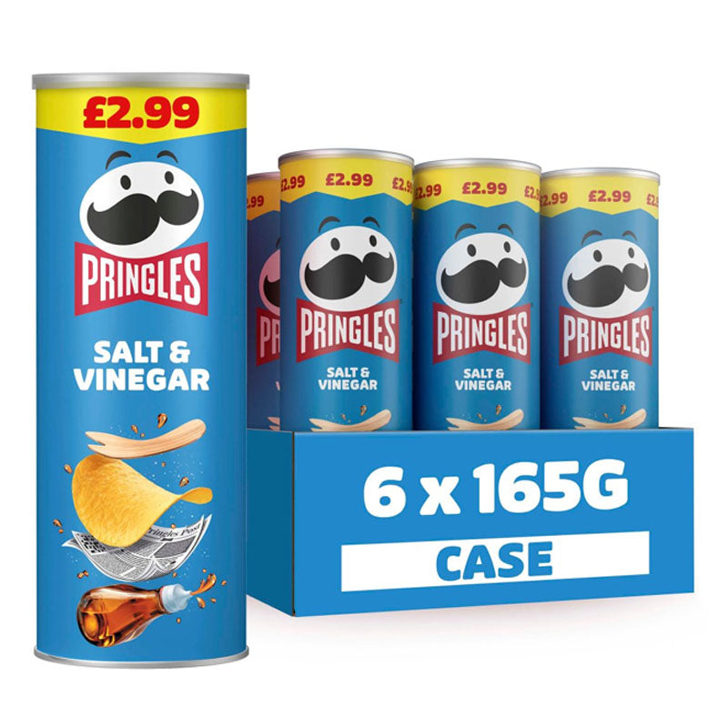 Pringles Sharing Crisps 165g PMP 6 Tins – Original, Texas BBQ, Sour Cream & Onion, Salt & Vinegar & More