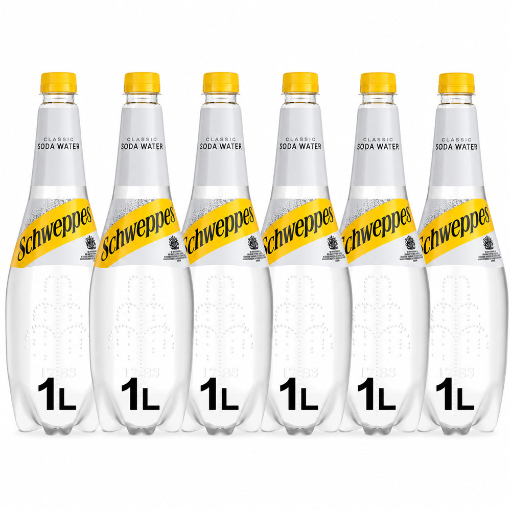 Schweppes Soda Water 1L Bottle (Case of 6)