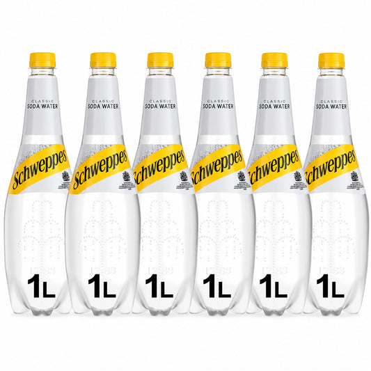 Schweppes Soda Water 1L Bottle (Case of 6)