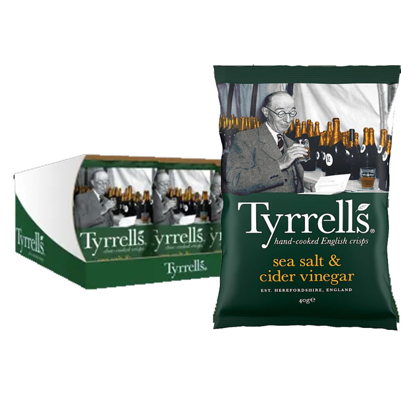 Tyrrells Hand Cooked English Crisps 40g Variety 6 Flavours Vegetarian Gluten Free