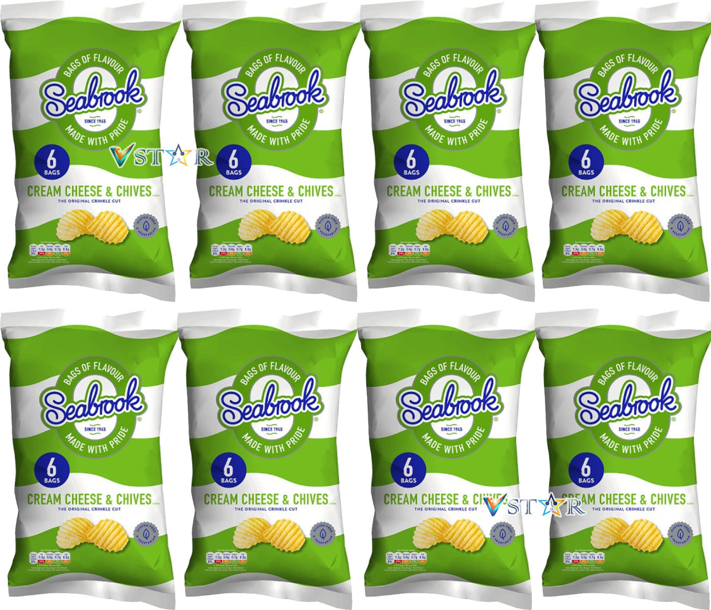 Seabrook Cream Cheese & Chives Flavour 6 x 25g (Case Of 8)