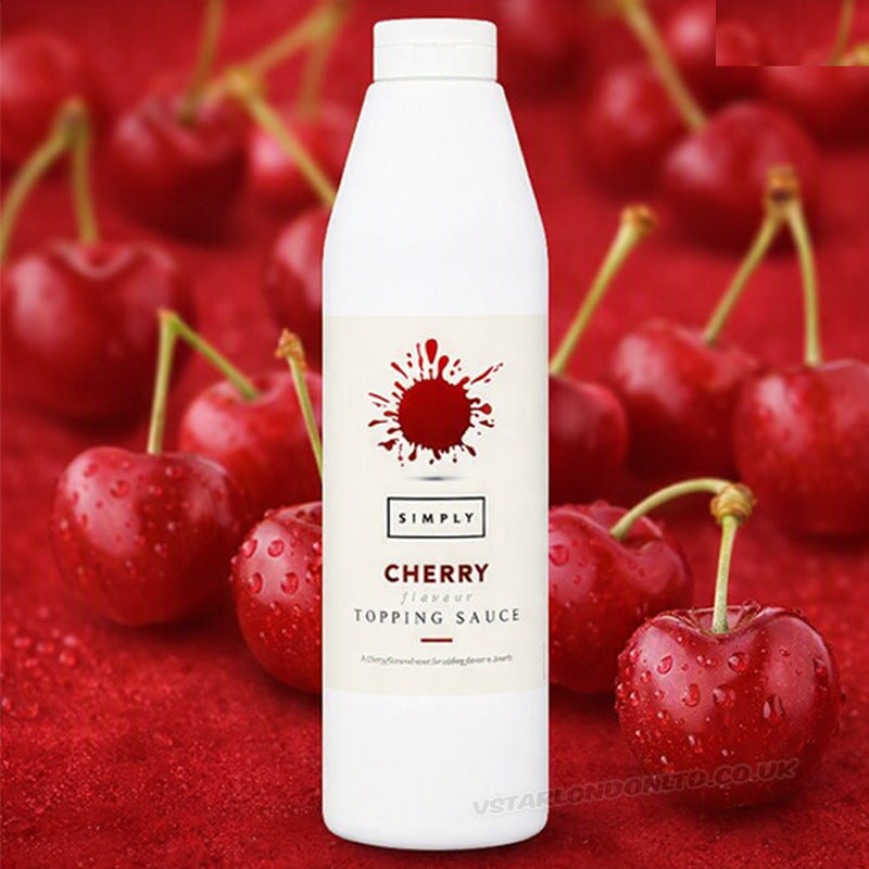 Simply Cherry Flavour Topping Sauce 1kg Bottle – Dessert Sauce