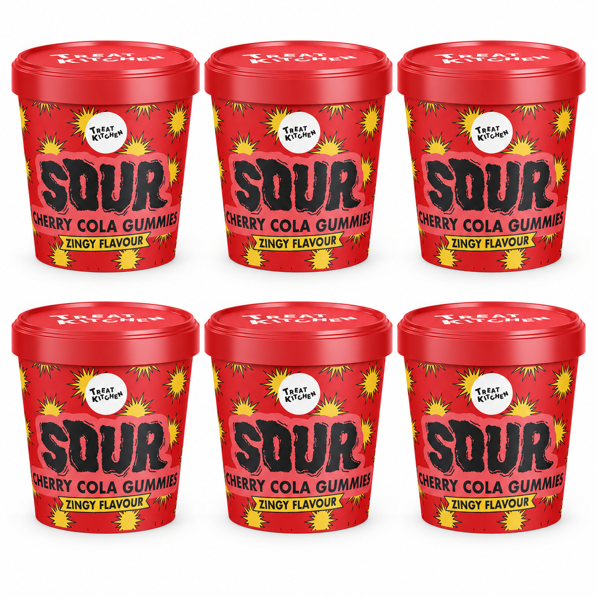 Treat Kitchen Sour Cherry Cola Gummies Tub 90g (6 & 12 Tubes)