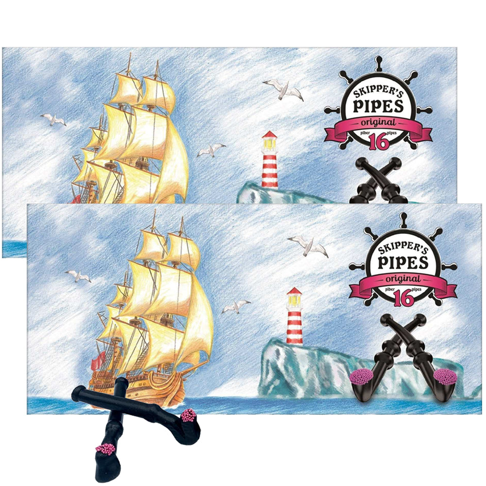 Skippers Original Liquorice Pipes – 2 Boxes (32 Pipes, 544g)