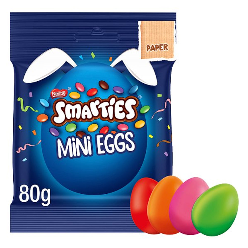 Smarties Milk Chocolate Easter Mini Eggs Sharing Bag 80g (Box of 13)