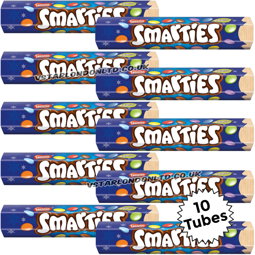 Smarties Giant Chocolate Tubes 120g – White, Orange, Elf & Milk Chocolate (10 & 20 Pack)