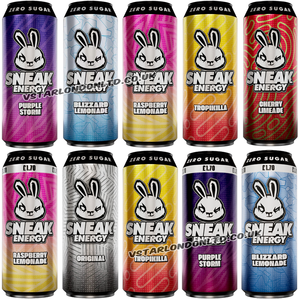 Sneak Energy 500ml Cans – Random Mixed Pack (6 & 12 Cans)