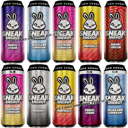 Sneak Energy 500ml Cans – Random Mixed Pack (6 & 12 Cans)