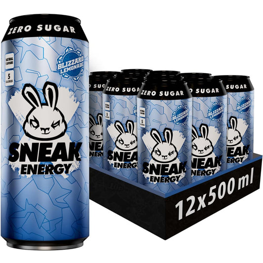 Sneak Energy Blizzard Lemonade Cans 500ml (Pack of 12)