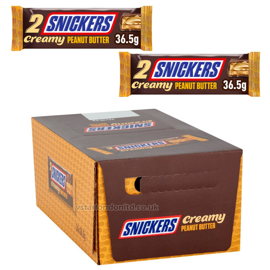 Snickers Creamy Peanut Nut Butter Milk Chocolate Duo Bar 36.5g (Box of 24)