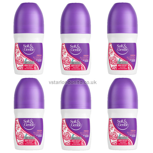 Soft & Gentle Wild Rose & Vanilla Deodorant 50ml – Pack of 6