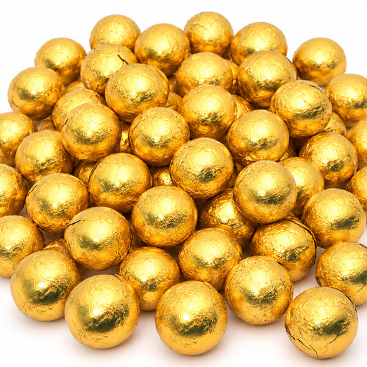 Solid Milk Chocolate Balls Gold Foiled 1kg – Milk Chocolate Sweets