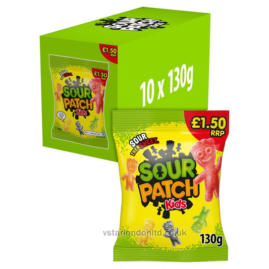 Sour Patch Kids Sweets Bag 130g(Box of 10 Bags)