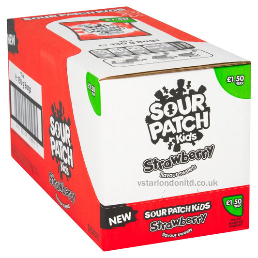 Sour Patch Kids Strawberry Flavour Sweets 130g(Box of 10 Bags)