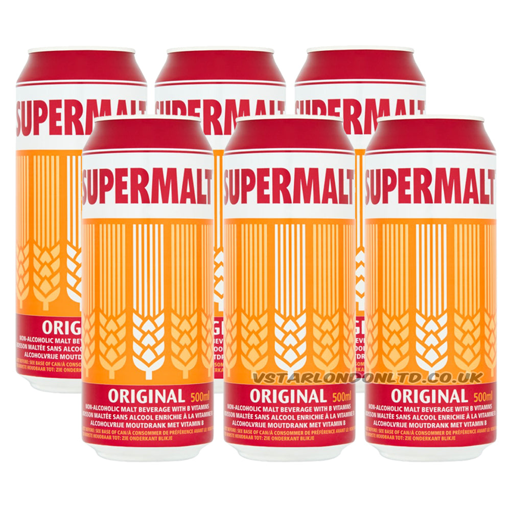 Supermalt Original Malt Drink 500ml Cans (6 & 12 Pack)