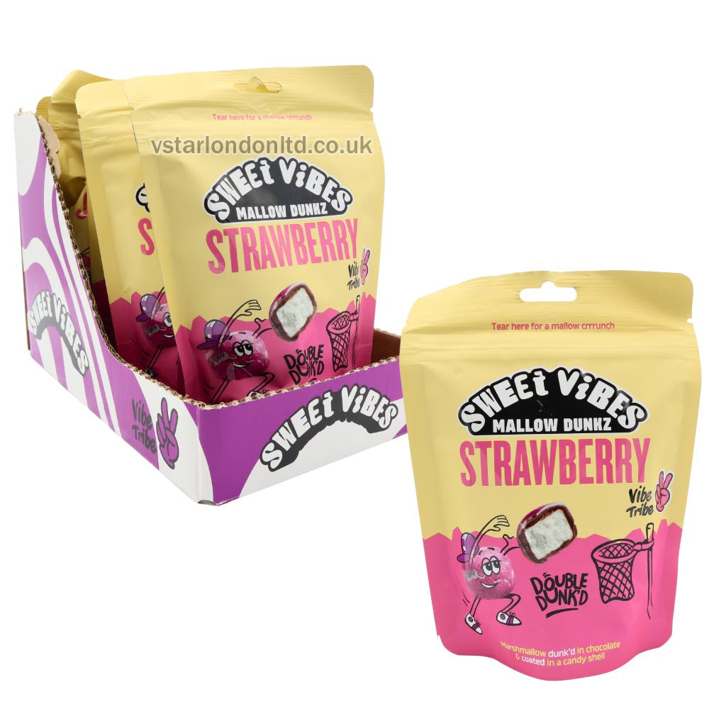 Sweet Vibes Mallow Dunkz Strawberry Pouch 100g(6 Pouches)