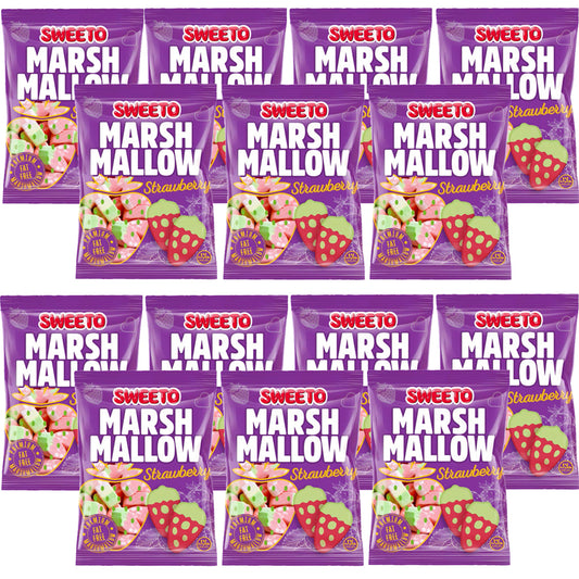 Sweeto Strawberry Marshmallows 140g (Case of 12) Fat Free Halal