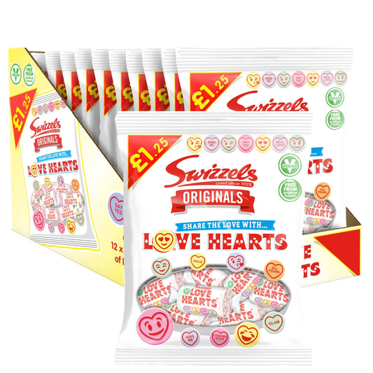 Swizzels Originals Love Hearts Bag 12 x 125g PMP