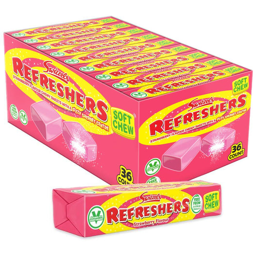 Swizzels Refreshers Strawberry Chews Stick Pack 43g (Box of 36)