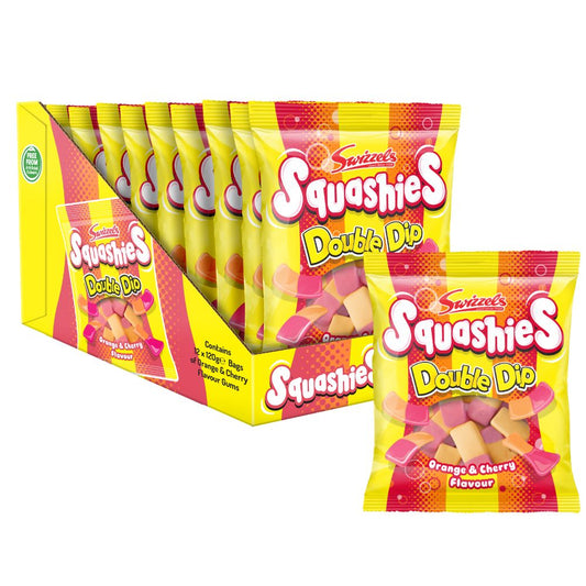 Swizzels Squashies Double Dip Sweets 120g (Box of 12)