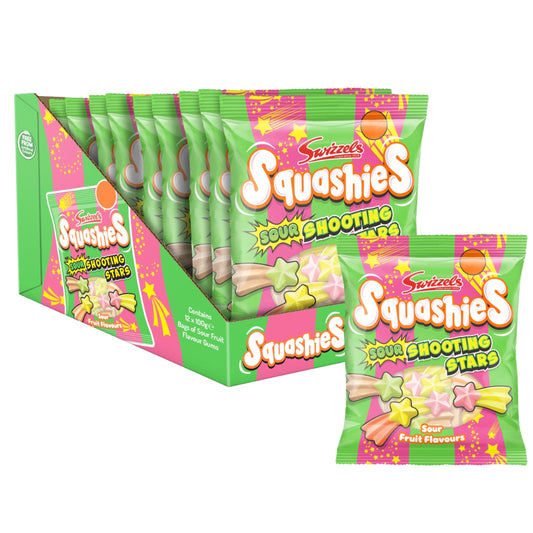 Swizzels Squashies Sour Shooting Stars Gums 12 x 100g