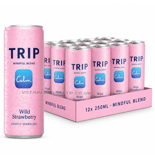 TRIP Mindful Blend Wild Strawberry Sparkling Drink 250ml (6 or 12 Cans)