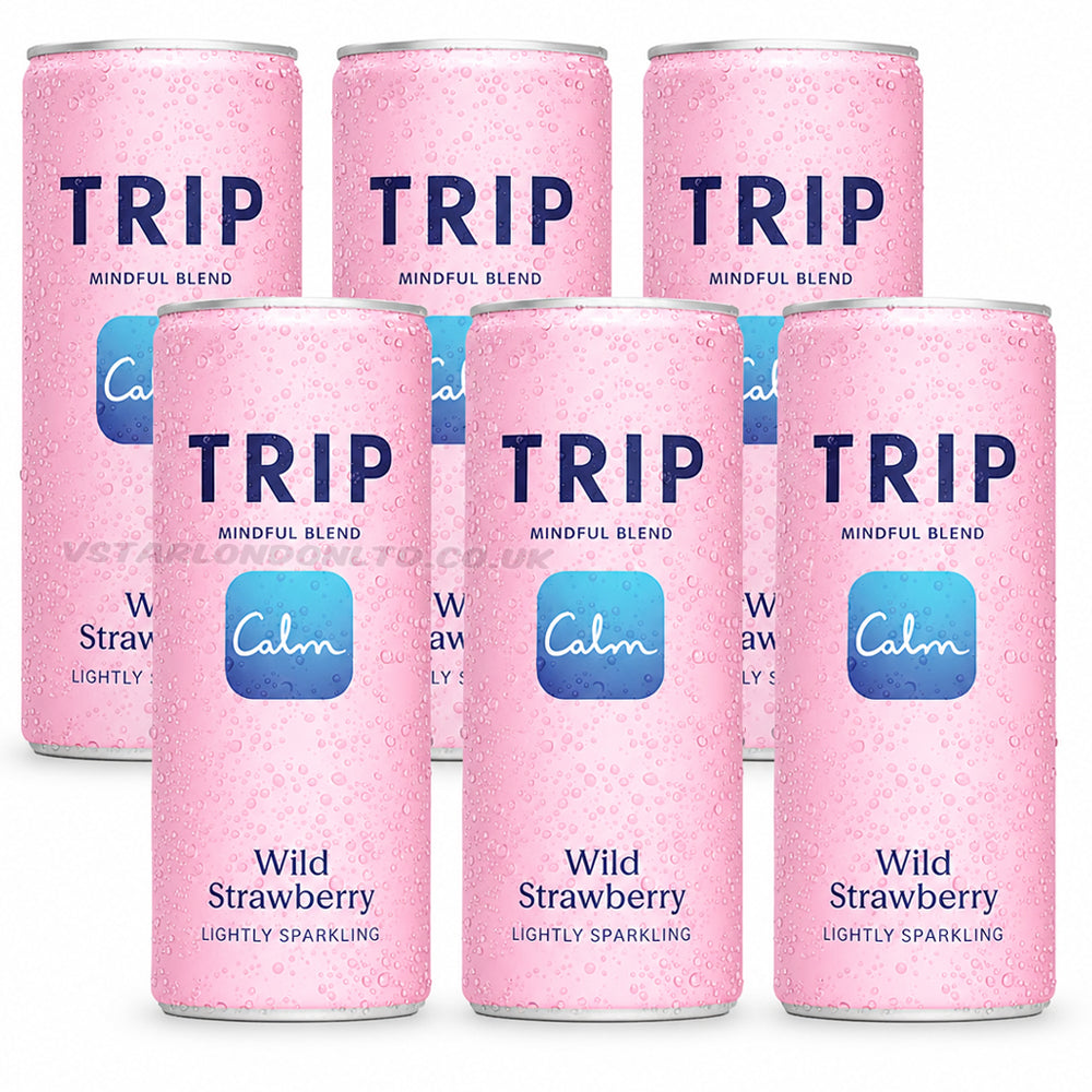 TRIP Mindful Blend Wild Strawberry Sparkling Drink 250ml (6 or 12 Cans)
