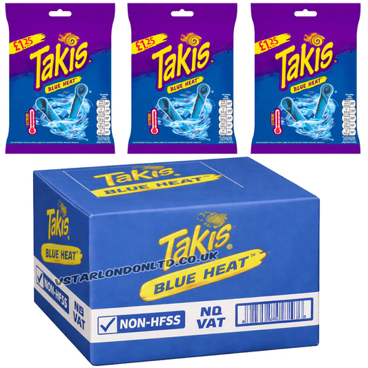 Takis Blue Heat Chilli & Lime Flavour Corn Snacks 55g PMP (Box of 21)