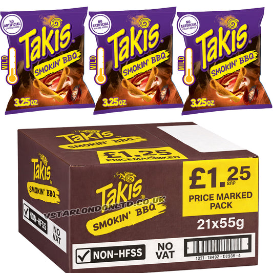 Takis Smok'n BBQ PM £1.25 55g (Box of 21)