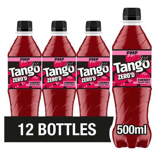Tango Zero'd Cherry Sugar Free PMP Bottle 12 x 500ml