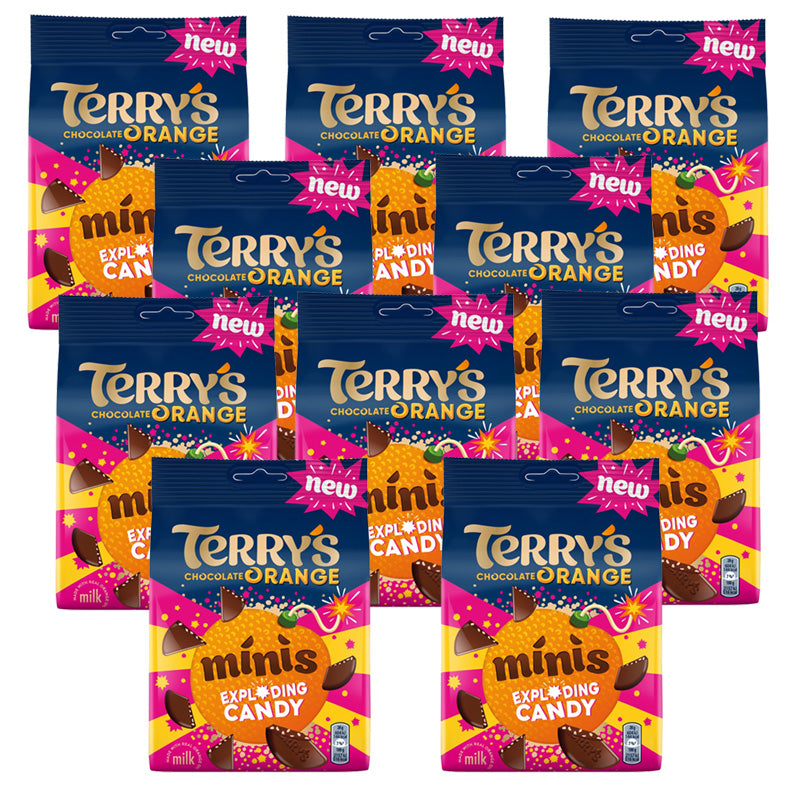 Terry's Chocolate Orange Exploding Minis 105g x 10 Bags | Popping Candy