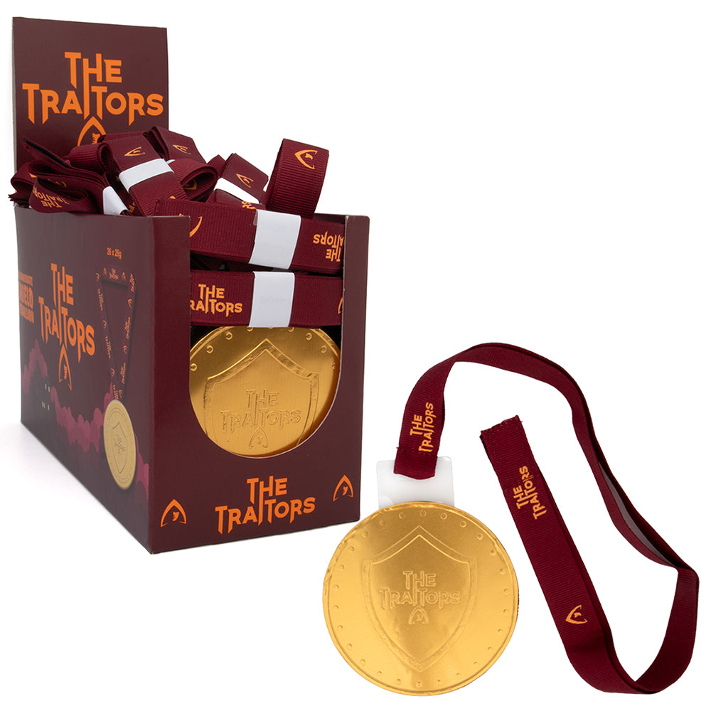 The Traitors Milk Chocolate Shield Medallion 26g (12, 24 & 36 Packs)