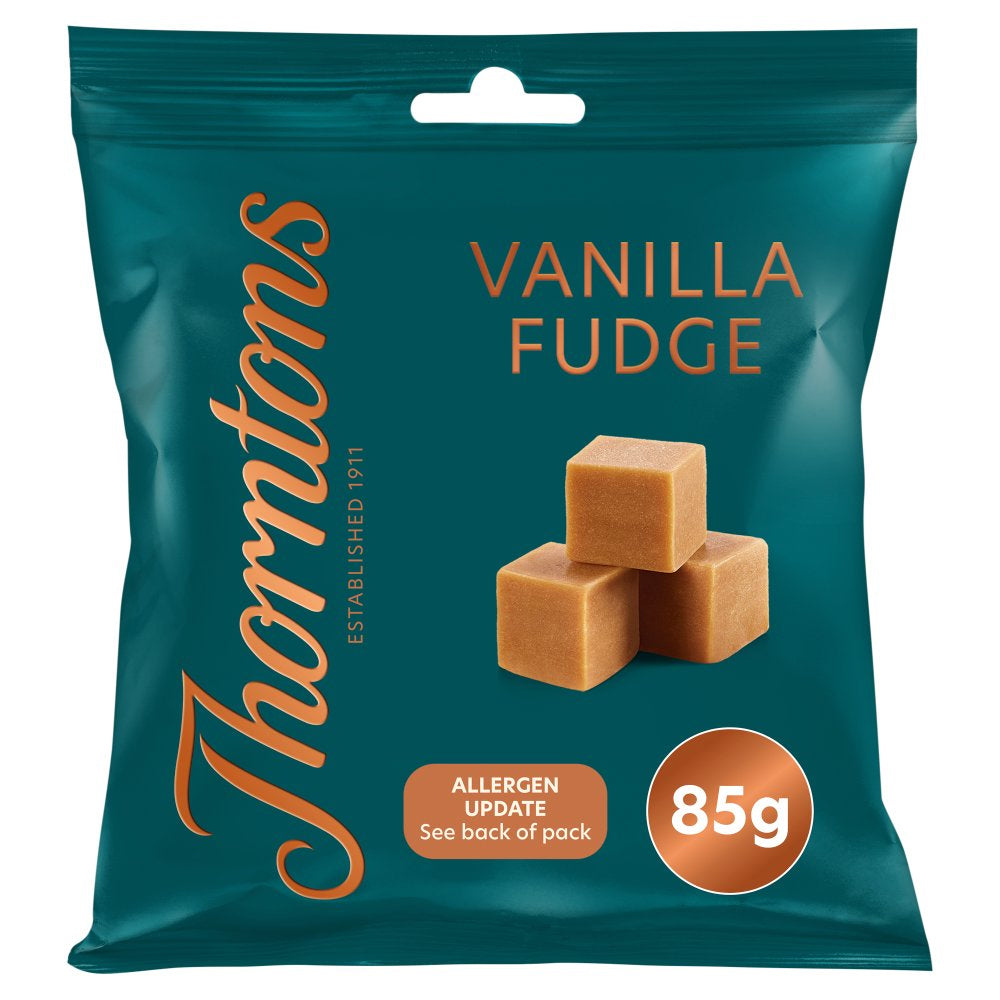 Thorntons Vanilla Fudge – 9 x 85g Boxes | Smooth & Creamy Vanilla Fudge Cubes