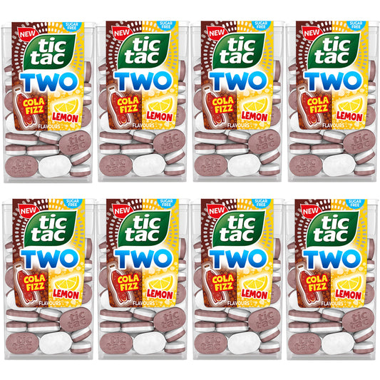 Tic Tac Two Cola Fizz Lemon Flavours 38.5g (8 & 18 Packs)