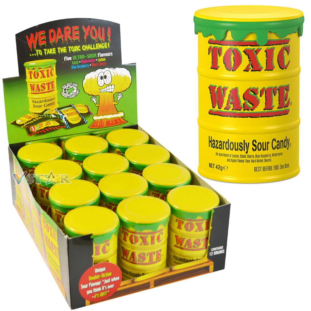 Toxic Waste Sweets Yellow Tubs 12 x 42g