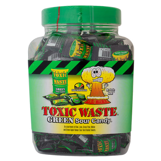 Toxic Waste Green Sour Candy Jar 1kg | Assorted Fruit Flavours