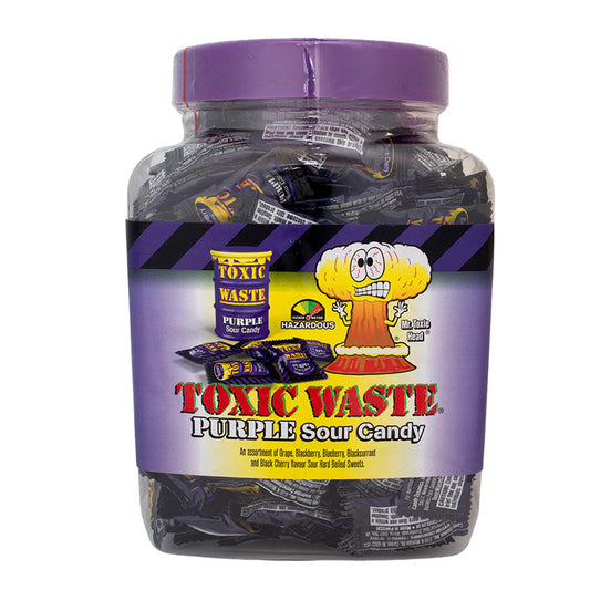 Toxic Waste Purple Sour Candy Jar 1kg – Assorted Fruit Flavour Sour Sweets