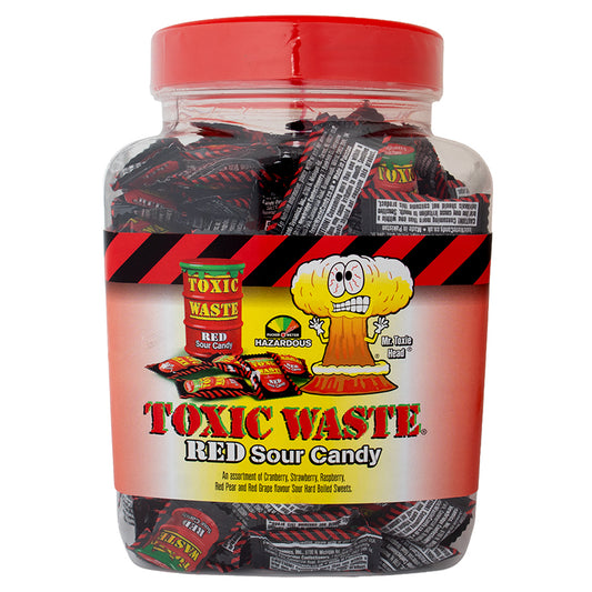 Toxic Waste Red Sour Candy Jar 1kg | Assorted Fruit Flavours